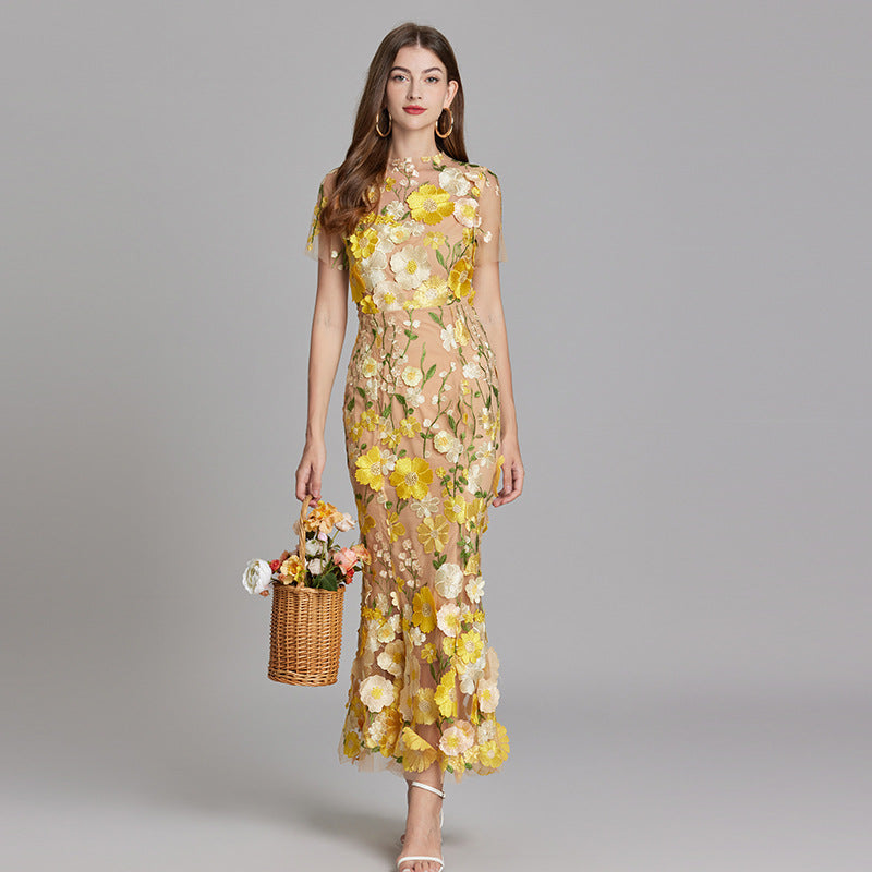 Elegante mouwloze geborduurde damesjurk | Maxi 0