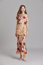 Elegante mouwloze geborduurde damesjurk | Maxi 10