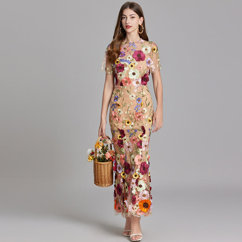 Elegante mouwloze geborduurde damesjurk | Maxi 6