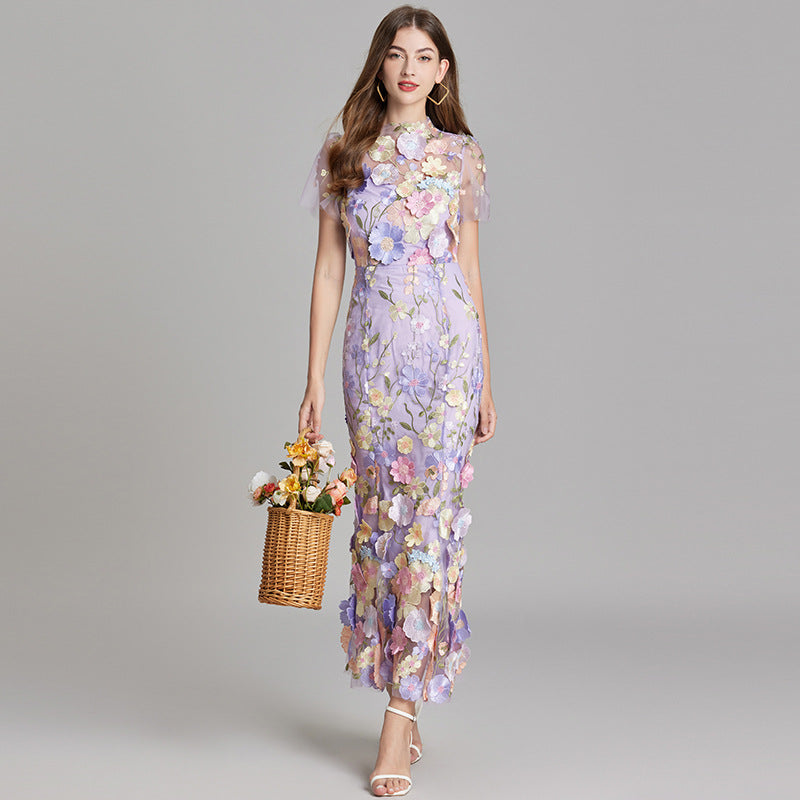 Elegante mouwloze geborduurde damesjurk | Maxi 9