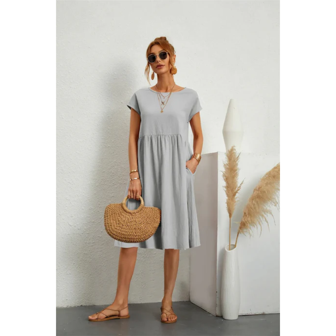 Elegante zomerjurk met korte mouwen voor dames | Midi 5