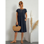 Elegante zomerjurk met korte mouwen voor dames | Midi 7