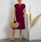 Elegante zomerjurk met korte mouwen voor dames | Midi 8