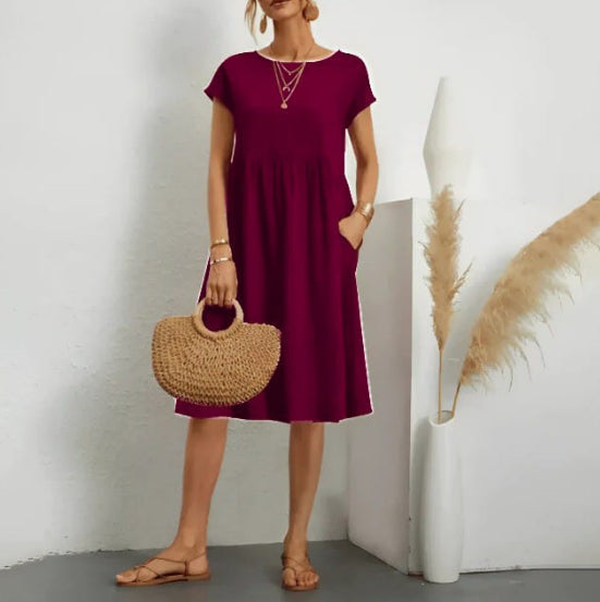 Elegante zomerjurk met korte mouwen voor dames | Midi 8