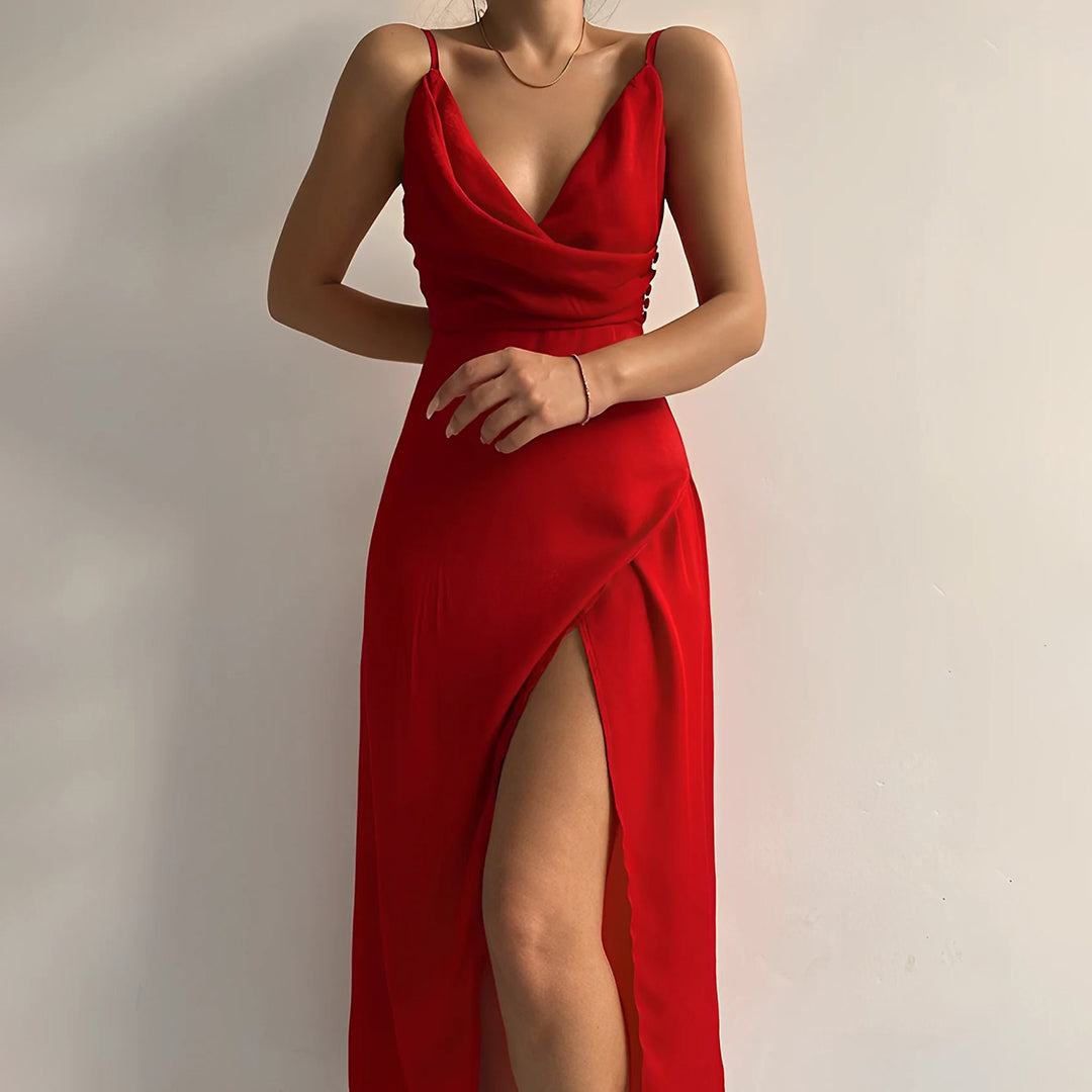Elina Dames Elegante V-halsjurk 3