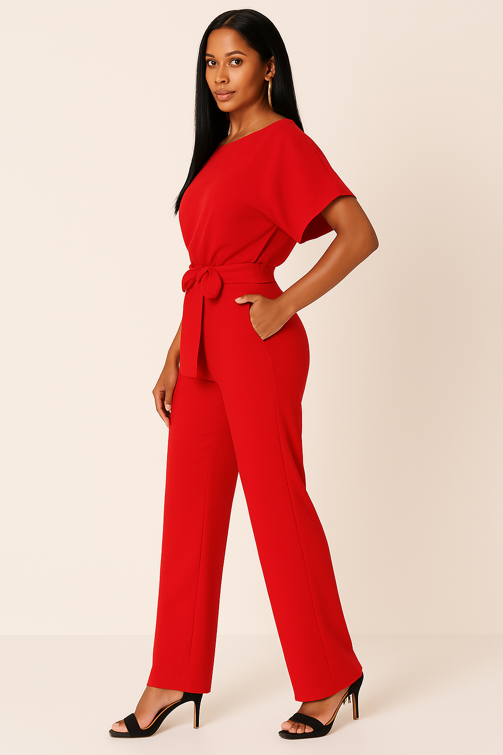 Elva Dames Jumpsuit met Riem – Elegante & Comfortabele One-Piece | Perfect voor Zomer, Feest of Casual Look