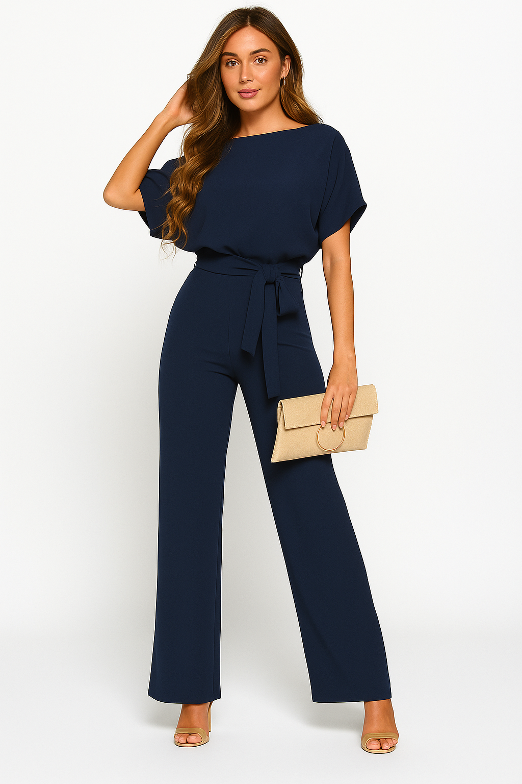 Elva Dames Jumpsuit met Riem – Elegante & Comfortabele One-Piece | Perfect voor Zomer, Feest of Casual Look