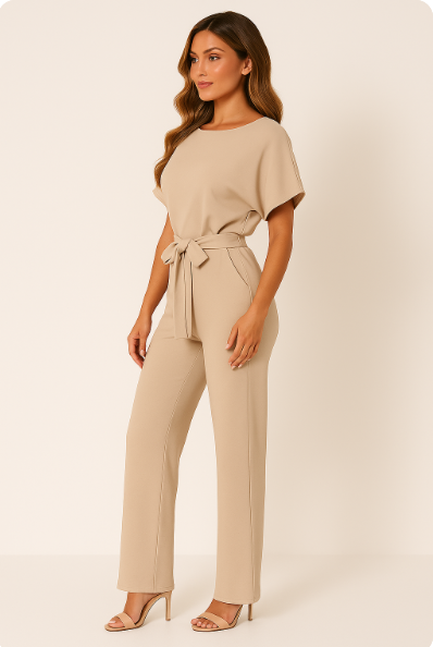 Elva Dames Jumpsuit met Riem – Elegante & Comfortabele One-Piece | Perfect voor Zomer, Feest of Casual Look