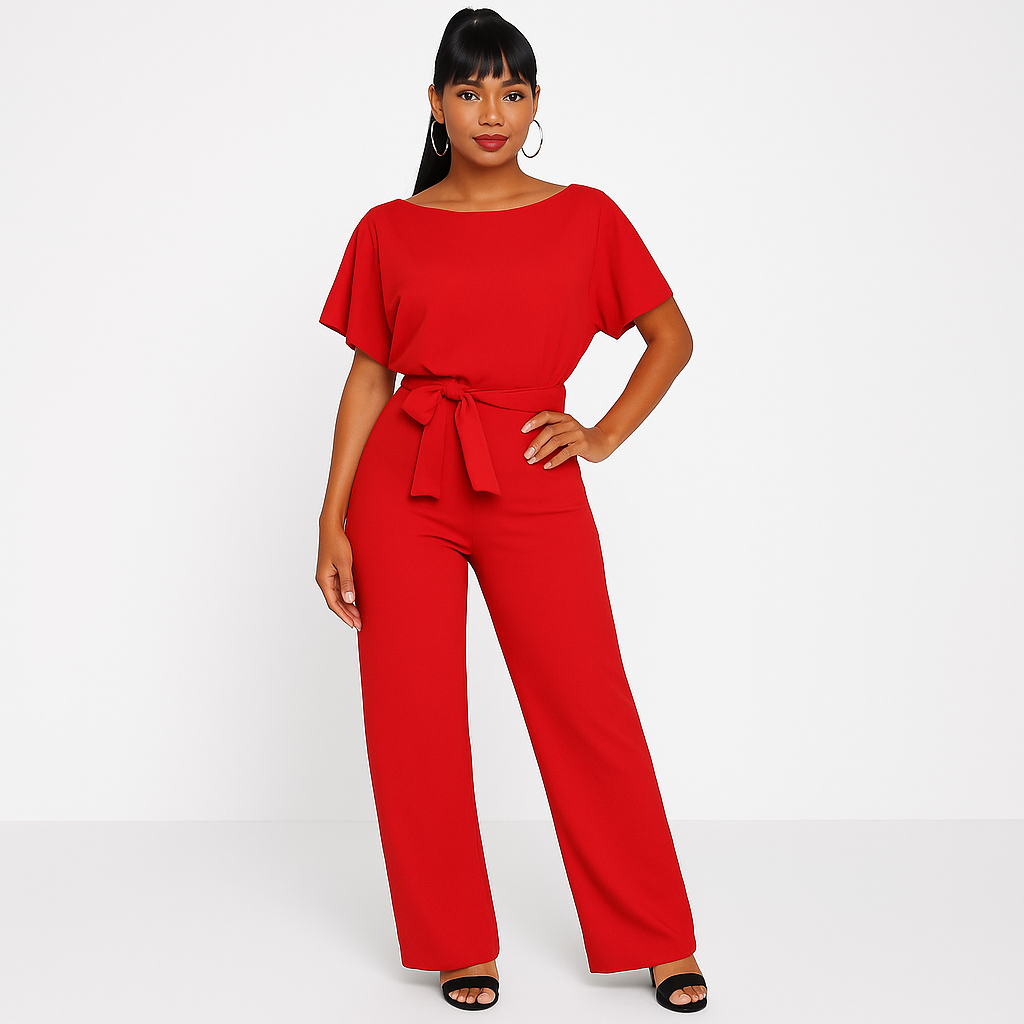 Elva Dames Jumpsuit met Riem – Elegante & Comfortabele One-Piece | Perfect voor Zomer, Feest of Casual Look