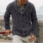 Ethan | Heren gebreide cardigan Coatigan | Zwarte lange lijn 3