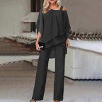 Eva | Elegante tweedelig met cold shoulder 0