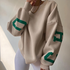 Langarm Sweatshirt Met Bedrukte Letters En Ronde Hals Dames