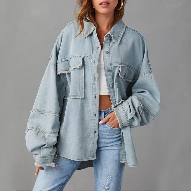 Dames Spijkerjas van Katoen - Opvallend vibrant denim-jack