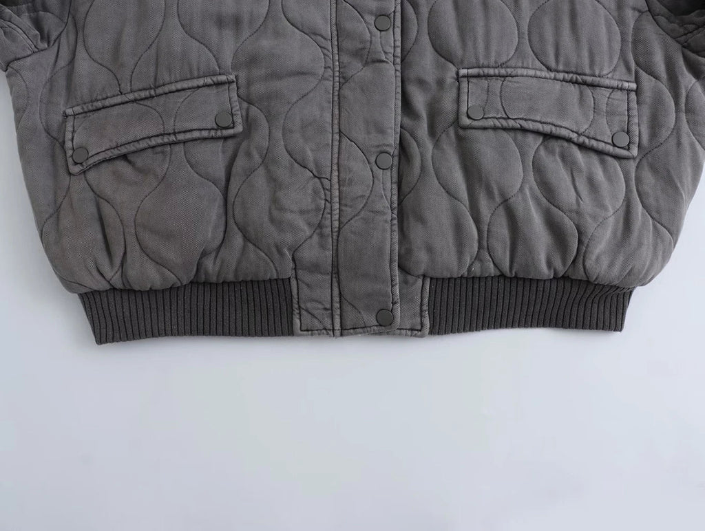 Bersh Dames Bomberjack - Gewatteerd Design - Ribboord Kraag - Casual Comfort Fit