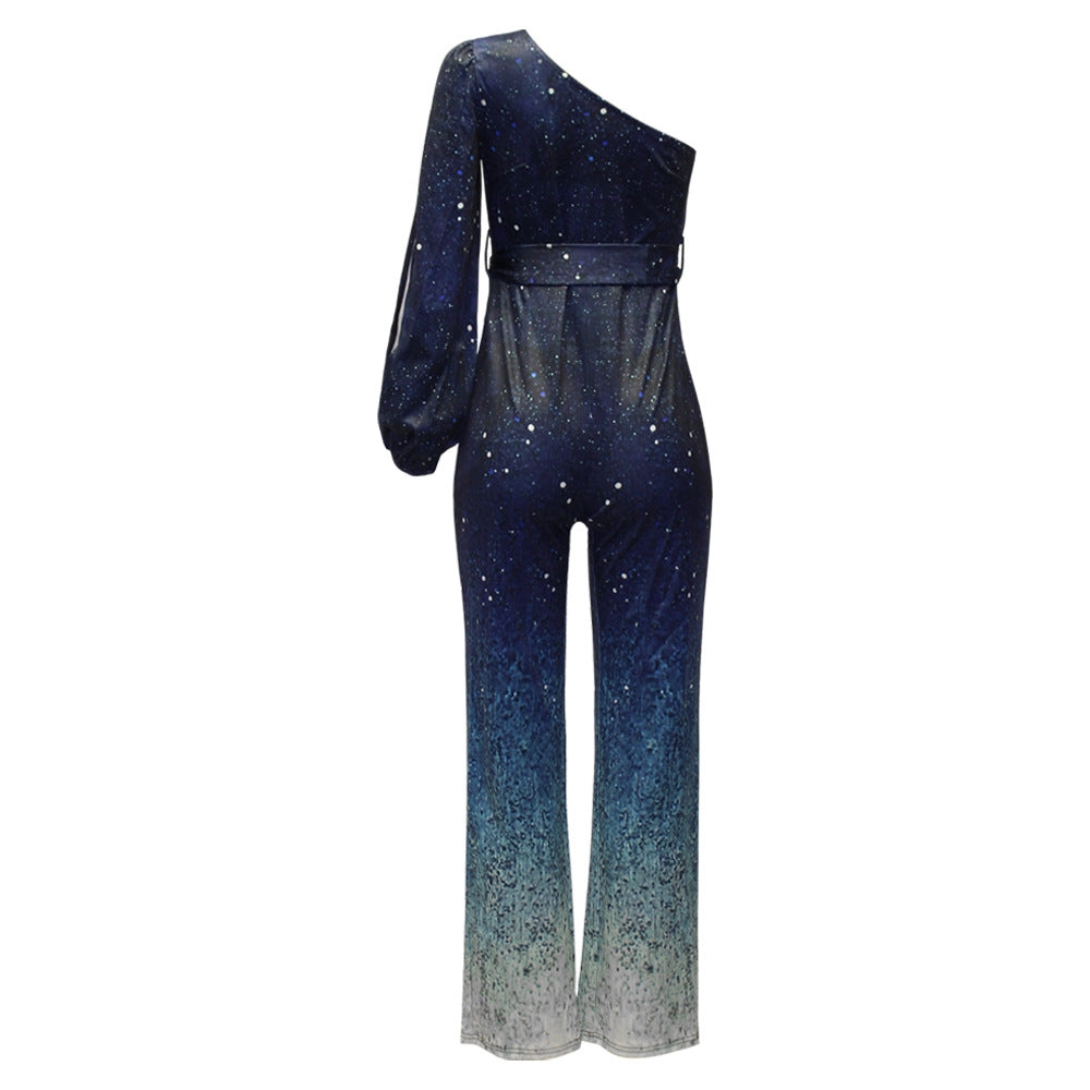 Fayenne - One Shoulder Retro Disco Jumpsuit 4