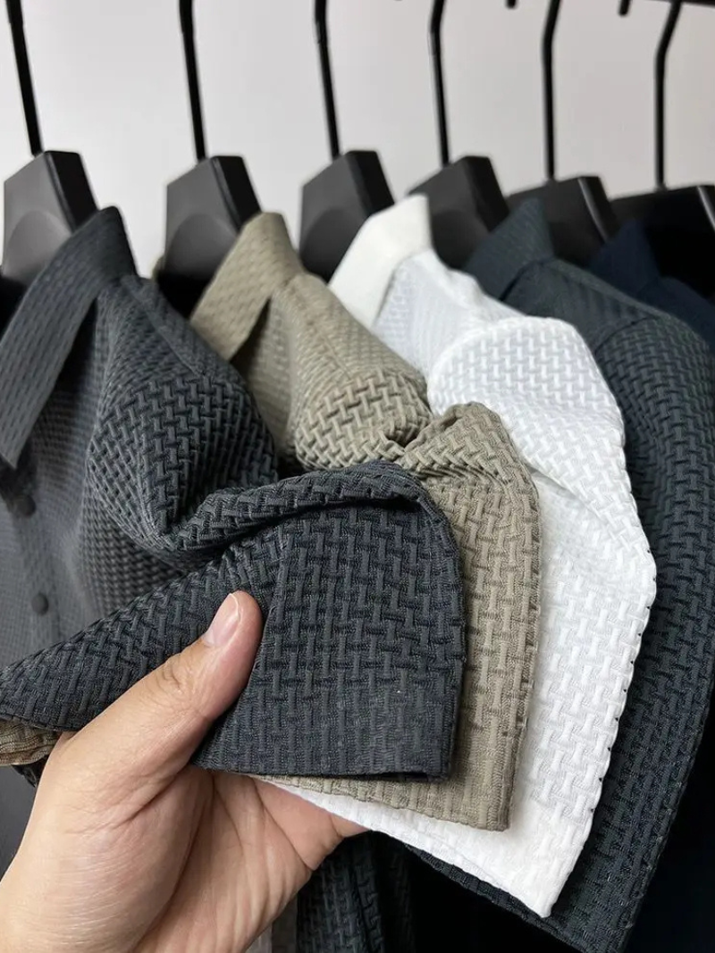 Heren Polo Blauw M Katoen Slanke Pasvorm-3