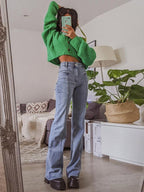 Flare jeans met sterpatch op de achterkant 4