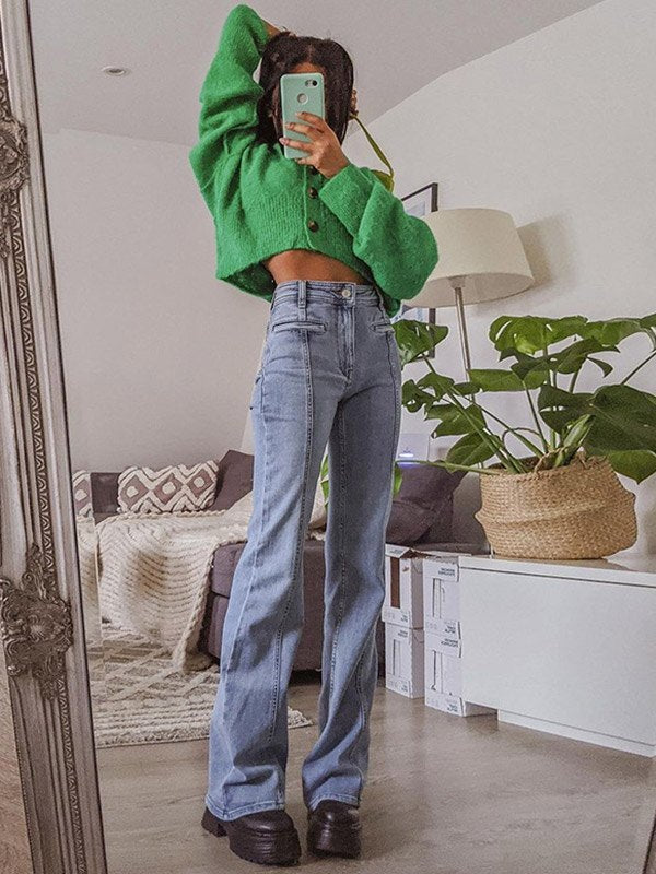 Flare jeans met sterpatch op de achterkant 4