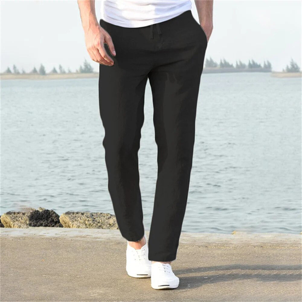 Lichte heren linnenbroek, casual en comfortabel
