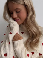 Pullover Herzstück Zachte Damestrui Met Hartdetail Comfort