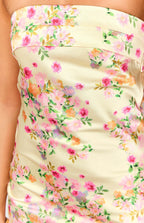 Gabriella gele bloemen maxi-jurk 5