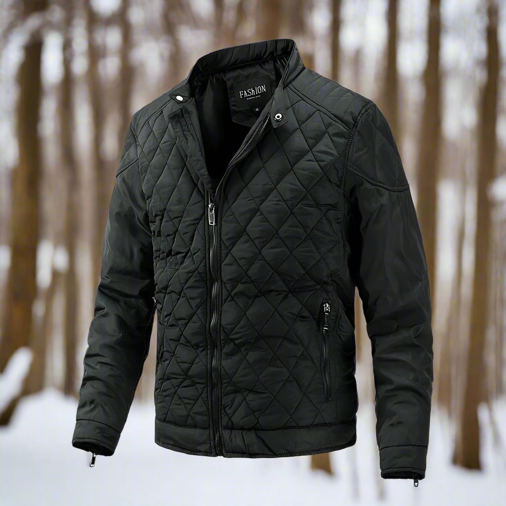 Gewatteerde jas voor heren – Slim fit – Hoge kraag – Ritssluiting 0