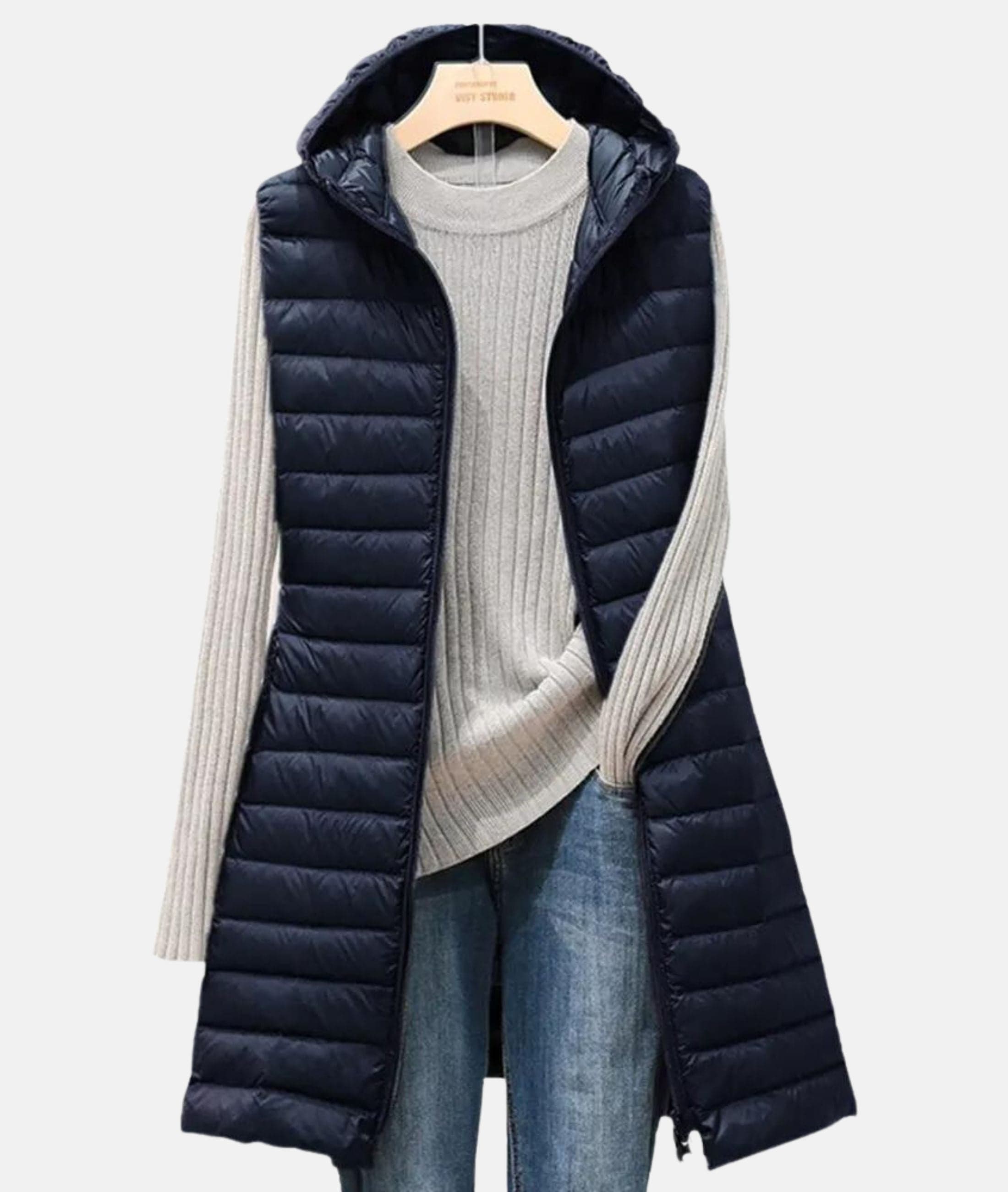 Gewatteerde lange jas - Lichtgewicht geïsoleerd - Casual modern design - Volledige ritssluiting 0