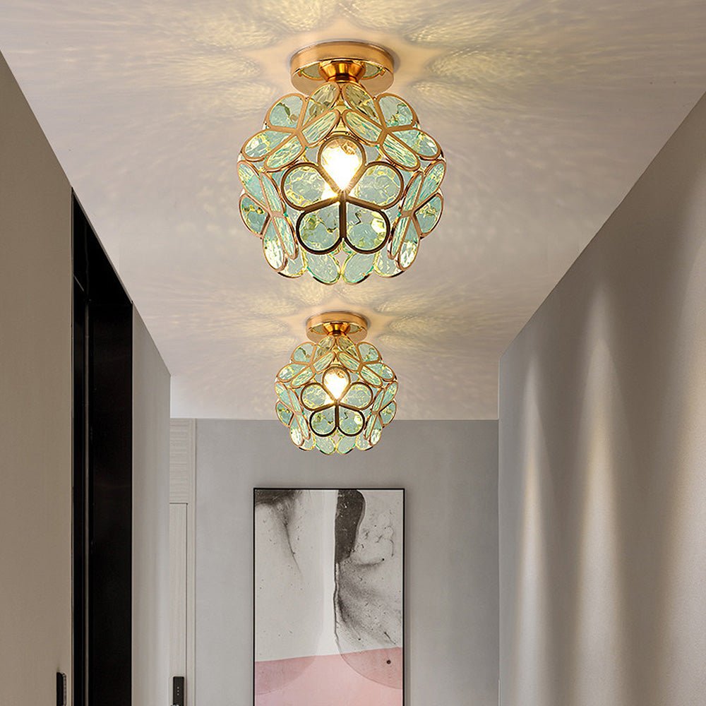 Glazen Bloemen Plafondlamp met Bloemenontwerp