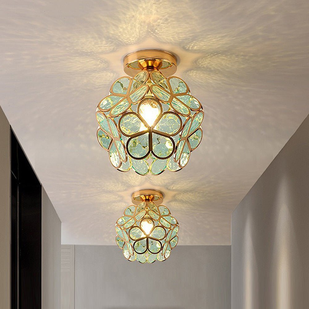 Glazen Bloemen Plafondlamp met Bloemenontwerp