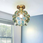 Glazen Bloemen Plafondlamp met Bloemenontwerp