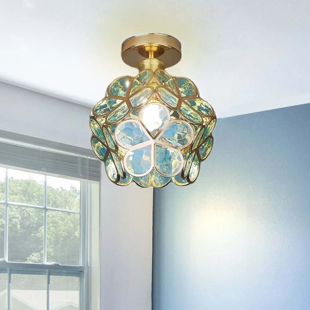 Glazen Bloemen Plafondlamp met Bloemenontwerp