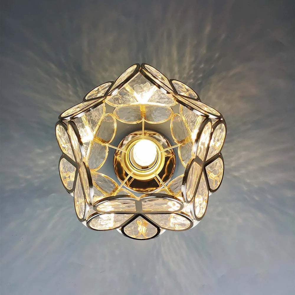 Glazen Bloemen Plafondlamp met Bloemenontwerp