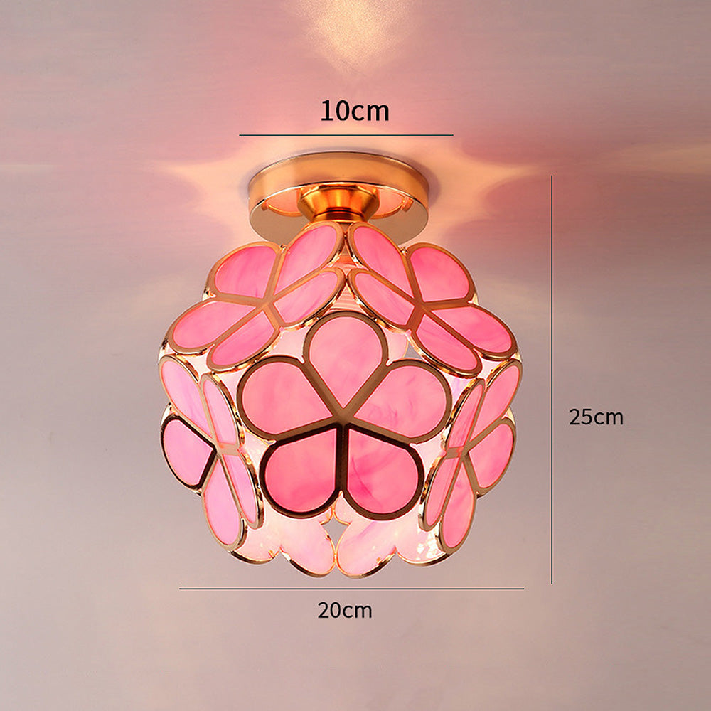 Glazen Bloemen Plafondlamp met Bloemenontwerp