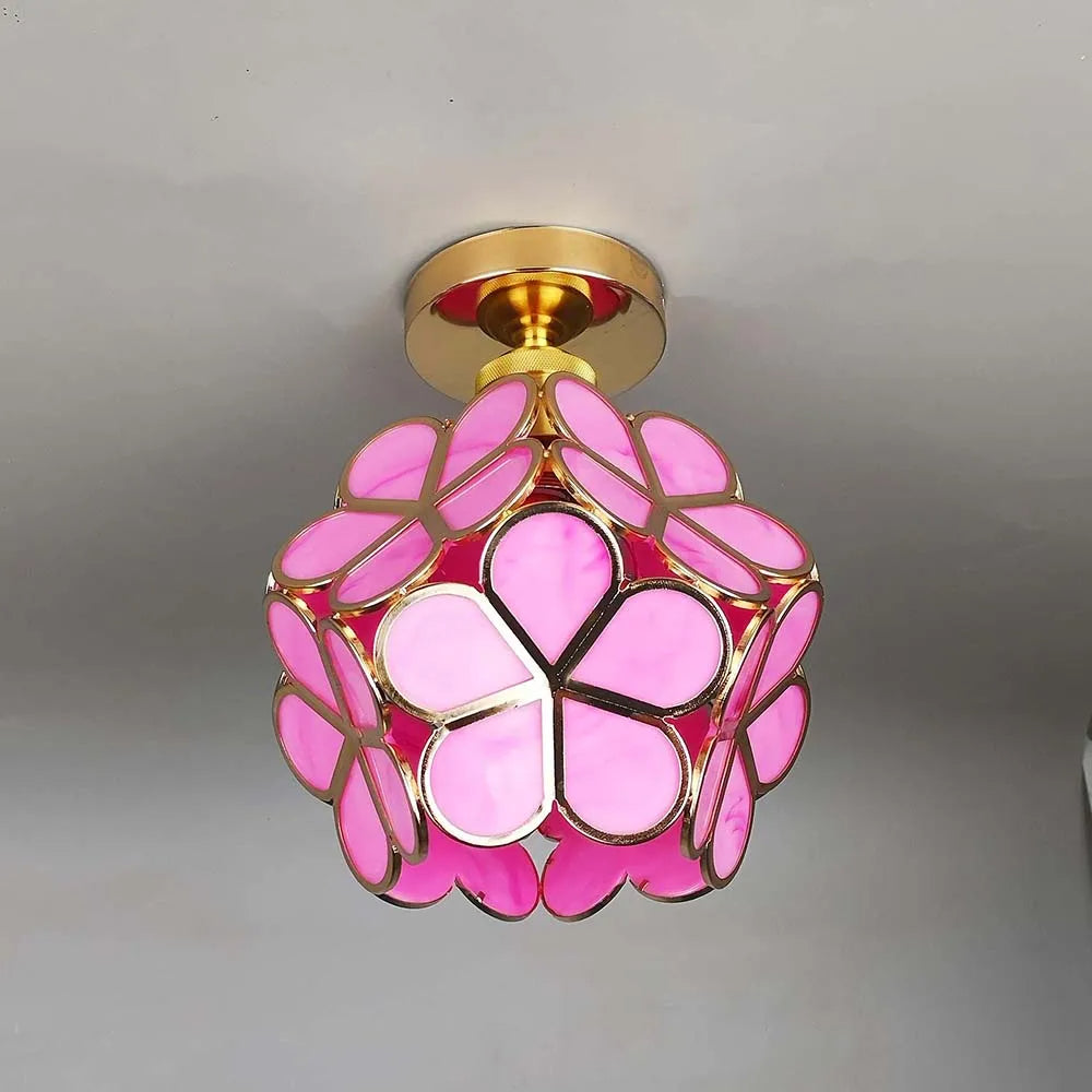 Glazen Bloemen Plafondlamp met Bloemenontwerp