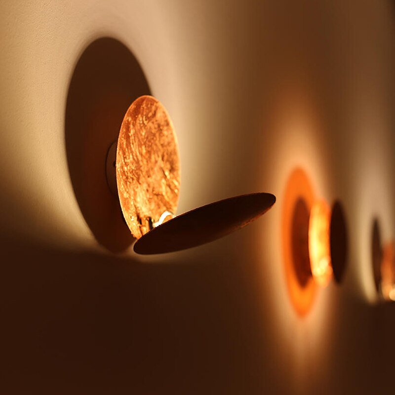 Wandlamp Goudkleurig Metaal Met Draaiende Schijven