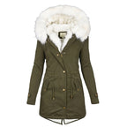 Winterjas Met Capuchon En Knopdetail Fleece Gevoerd - Winterjas Dames