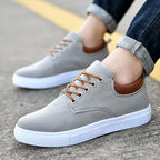 Sneakers Canvas Heren Wit Platte Zool Comfort Dagelijks