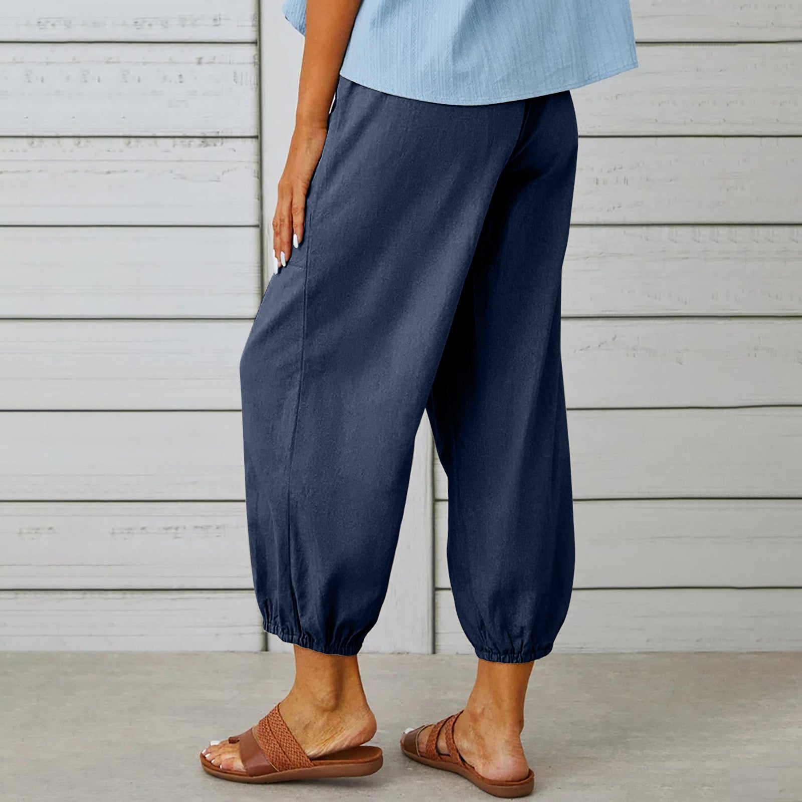 Groene Damesbroek met Elastische Band Katoen Polyester 5