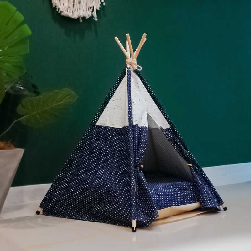 Moderne Boho Honden Teepee met Pluche Hondenbed Kussen
