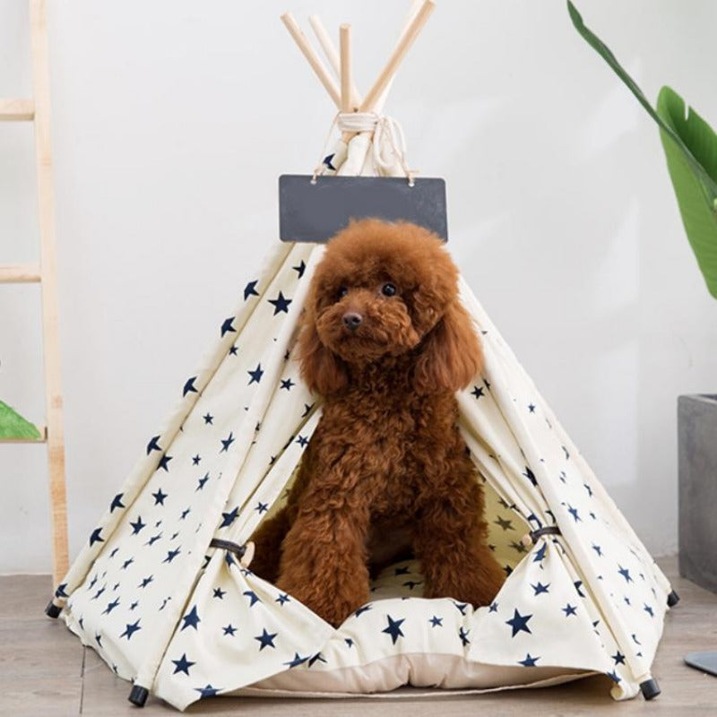 Moderne Boho Honden Teepee met Pluche Hondenbed Kussen
