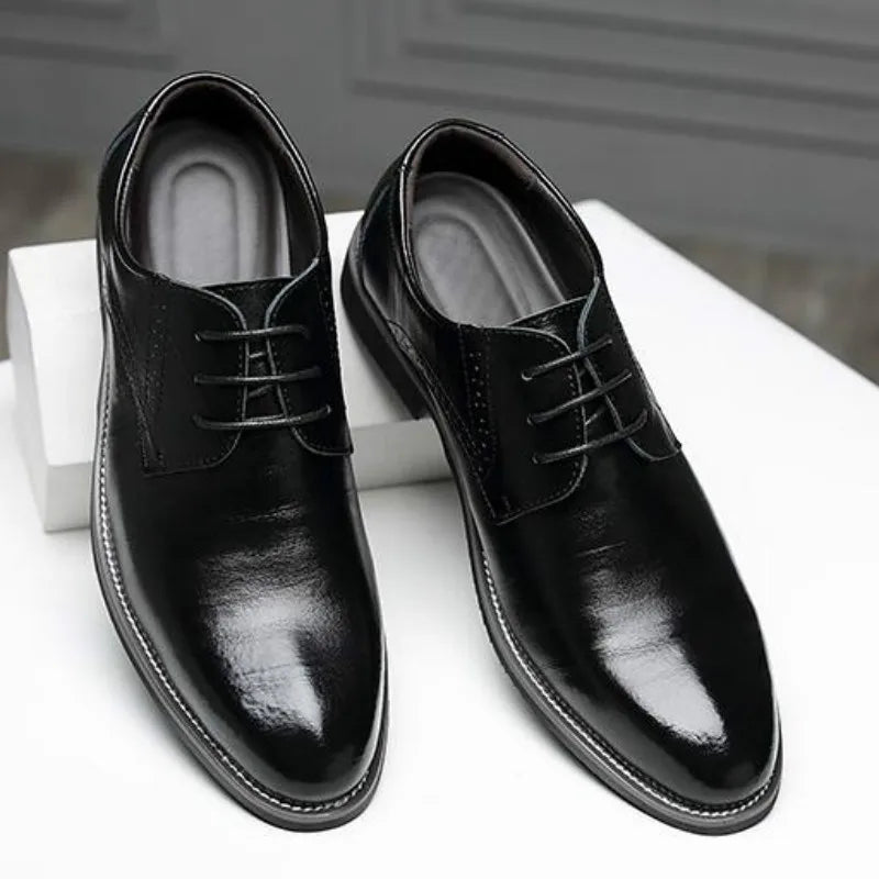 Heren Oxford Schoenen Leren Gesloten Vetersluiting Formeel