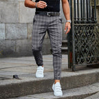 Chino Broek Heren Casual Met Ruitpatroon Stijlvol Stoer