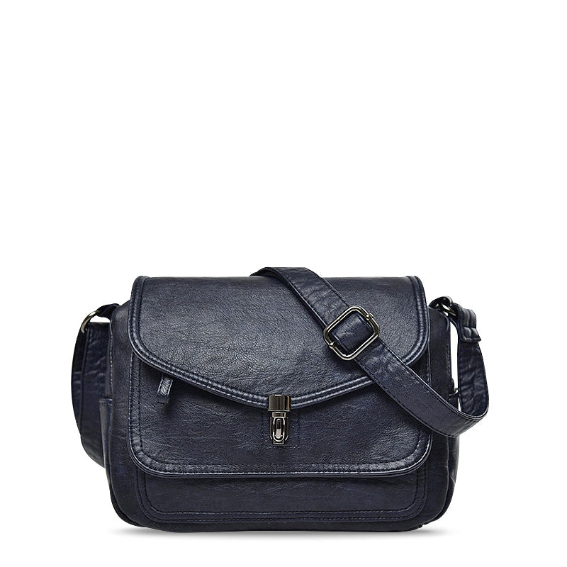De Regina Crossbody Bag Vegan Leer Zwart Kleine Schoudertas Met Binnen Compartiment