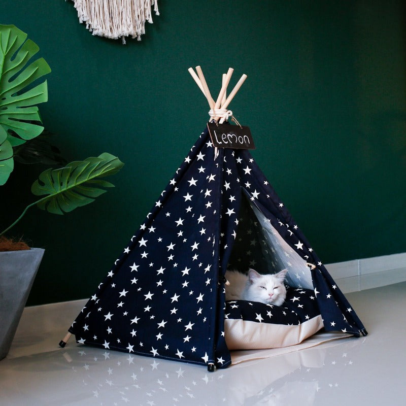 Moderne Boho Honden Teepee met Pluche Hondenbed Kussen