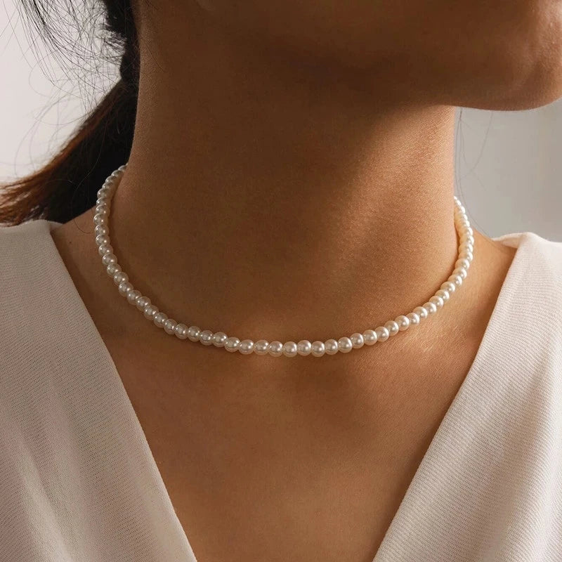 Nieuwe Eenvoudige Imitatie Zoetwaterparel Ketting