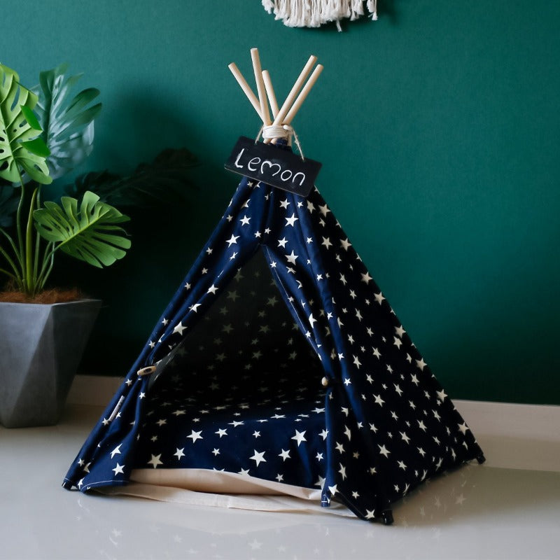 Moderne Boho Honden Teepee met Pluche Hondenbed Kussen