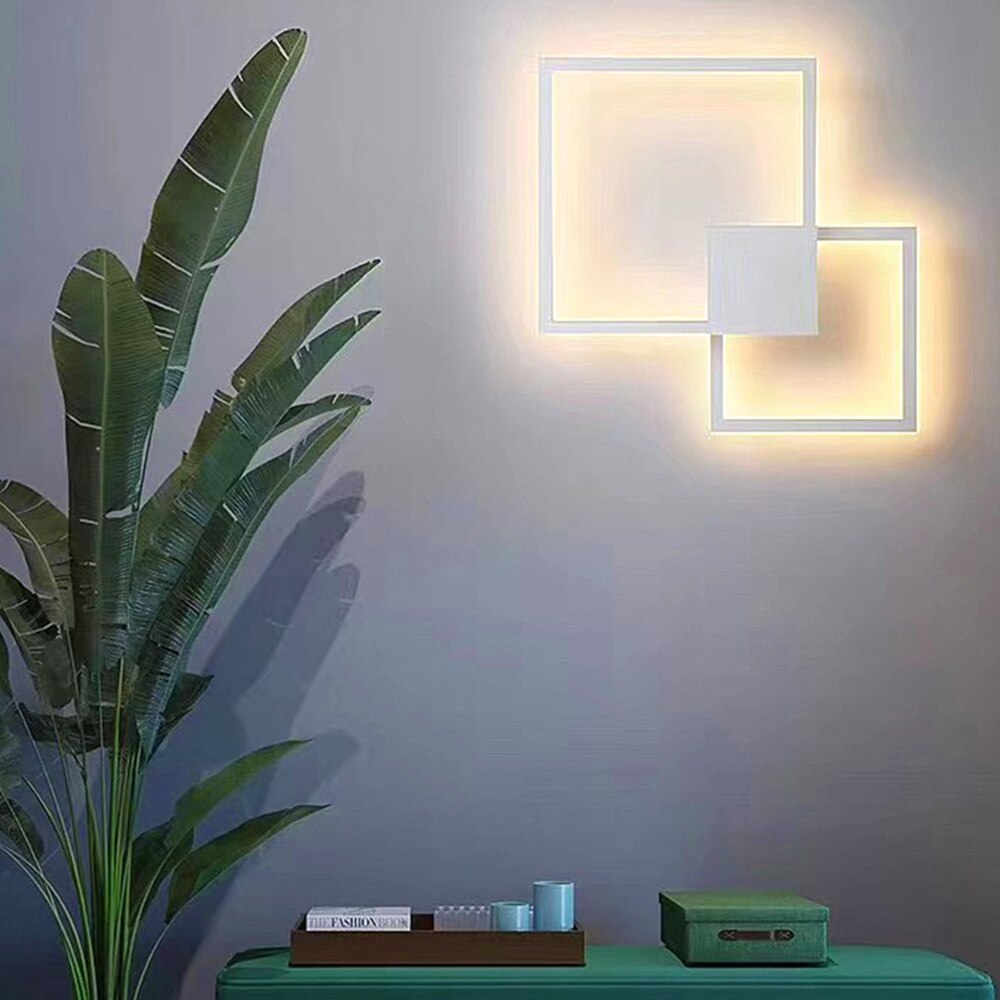 Zwart-Wit Vierkante Wanddecoratie Lamp