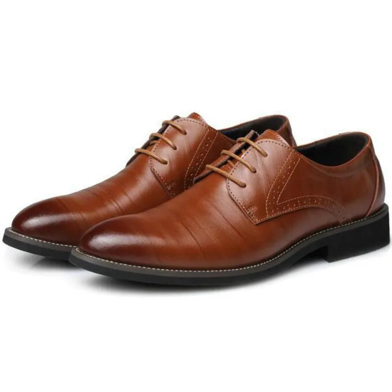 Heren Oxford Schoenen Leren Gesloten Vetersluiting Formeel