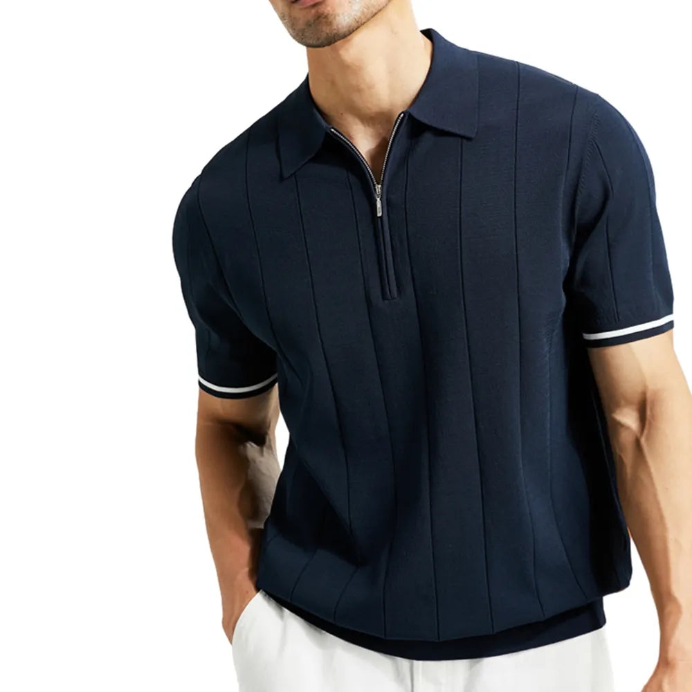 Heren Polo Shirt Gestreept Maat L Katoen - Lange Mouw Poloshirt Heren-2