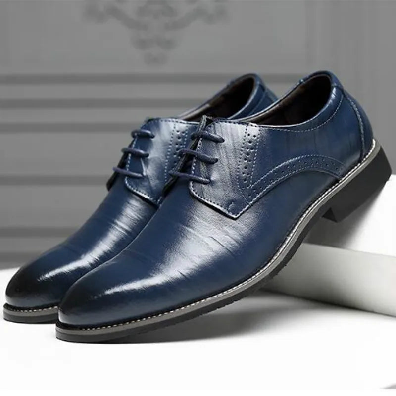 Heren Oxford Schoenen Leren Gesloten Vetersluiting Formeel